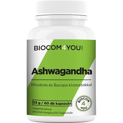 Biocom Ashwagandha s obsahom rhodioly a bacopy 60 kapsúl