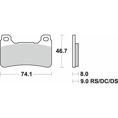 SBS brzdové destičky 809RST KH390 TRACK AND SPORT sintrované barva zlatá (nahrazuje směs RS)