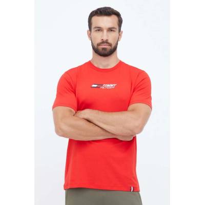 Tommy Hilfiger tričko s potiskem MW0MW30437 červená