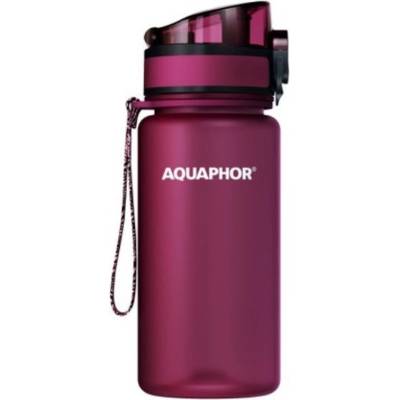 Aquaphor Филтрираща бутилка за вода Aquaphor City 160028, 350 мл, Тритан, Активен въглен, Aqualen, Заключващ се капак, Вишнев (160028)