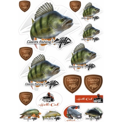 Giants fishing Mix nálepek Giants Fishing Okoun ( 17ks )