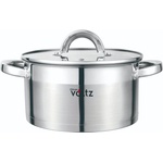Voltz Тенджера Oliver Voltz OV51210S24, 6.1 l, 24 cm диаметър, неръждаема стомана, капак със стъкло с отвор, инокс (OV51210S24)