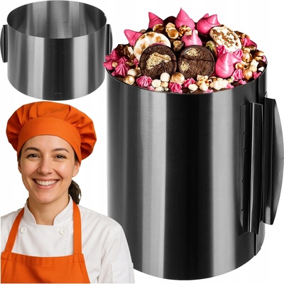 Ruhhy 24619 Nastaviteľná forma na tortu guľatá nerez 16 - 30 cm výška 20 cm