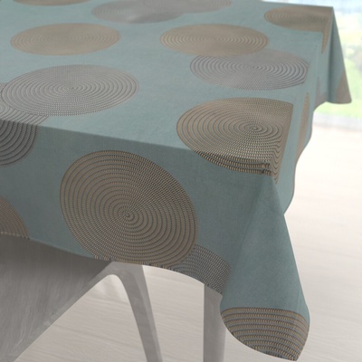 Biante Sametový čtvercový ubrus Tamara TMR-058 Designové kruhy na modrošedém 100x100 cm