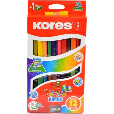 Kores Kolores Jumbo Duo pastelky 93252 trojhranné 12ks 24 barev