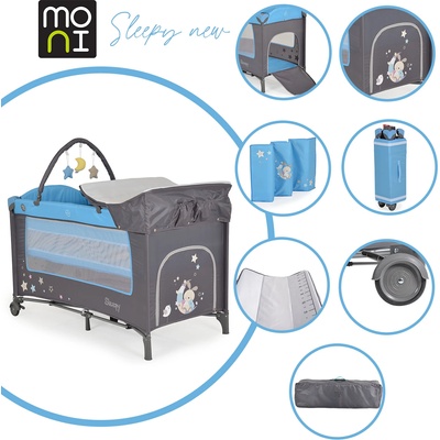 Moni Детска кошара Sleepy син (3800146248604)