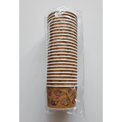 ЛАЙТС КАРТОНЕНА КУПА ЗА СУПА 16oz С КАПАК - 25БР