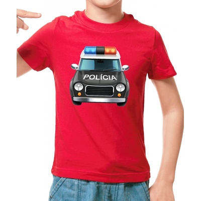 Fajntričko Kids detské tričko Polícia červená