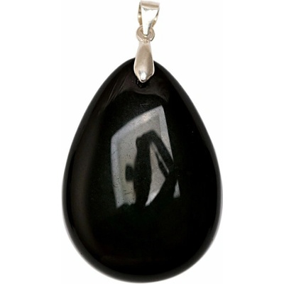 Nefertitis Obsidián černý nebeské oko přívěsek stříbro NF63465