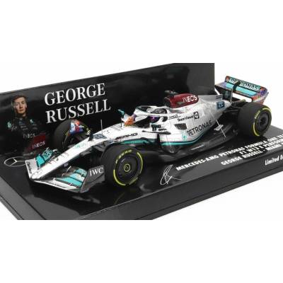 MINICHAMPS MERCEDES GP F1 W13E TEAM MERCEDES-AMG PETRONAS F1 N 63 3rd MIAMI GP 2022 GEORGE RUSSEL - SILVER GREEN 1:43