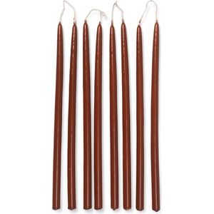 ferm LIVING Свещи Spike Slim ръждиво-кафяви 8 бр (1104266262)