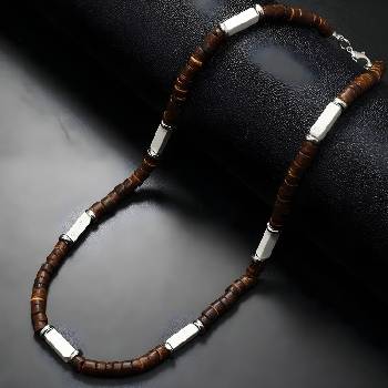 HARAHU Колие ab-34053 - Кафяво / Бяло kp34053 (ab-34053)