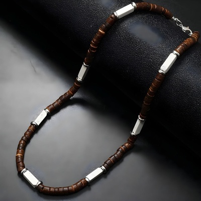 HARAHU Колие ab-34053 - Кафяво / Бяло kp34053 (ab-34053)