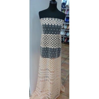 Krajka jemná marhuľová farba š.130cm