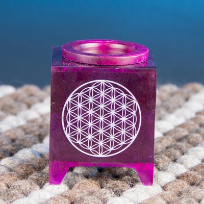 Mani Bhadra Aroma lampa Flower of life Květ života Mastek Fialová 10 x 7,5 cm – Zboží Dáma