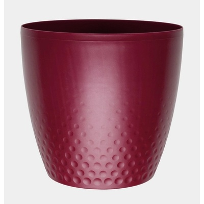 Plastia Plastový květináč Perla 16 cm vínový