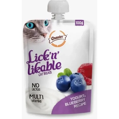 GNAWLERS Lick’n Lickable лакомство за котка йогурт и боровинки 100gr