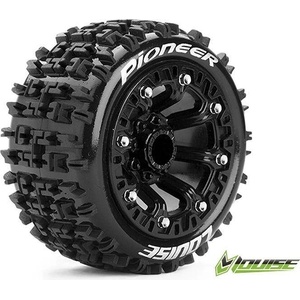LOUISE RC Гуми Louise RC ST-PIONEER 1/16 Truck Tire Set Mounted Sport Black 2.2 Wheels LOUT3278SB (LOUT3278SB)