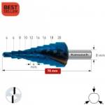 Karnasch Стъпално свредло Ø 4-20 mm (x 4 mm), HSS-XE Blue-Dur, 2x спирален канал, BESTSELLER (1489)