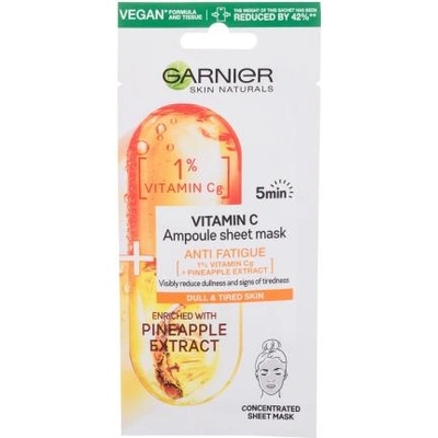 Garnier Skin Naturals Vitamin C Ampoule Sheet Mask маска за успокояване и изсветляване на кожата за жени