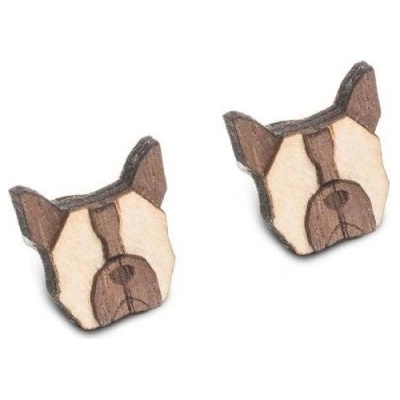 BeWooden dámské dřevěné náušnice French Bulldog EW10