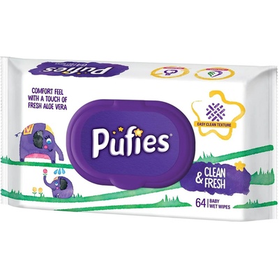 Pufies Clean & Fresh мокри кърпи 64 броя