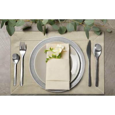 Eurofirany Luxusné prestierania STELLA béžovo strieborný bežová Polyester 30x40 cm