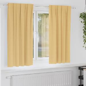 Pure Line Home Плътни завеси в цвят охра с комбиниран перделък, 2 бр. , 140 x 175 см