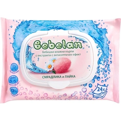 Bebelan, бебешки влажни кърпи със смрадлика и лайка, 24 бр