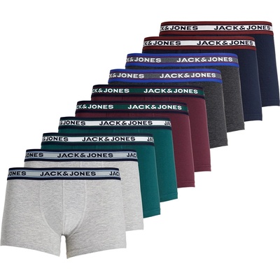Jack and Jones Мъжки боксерки Jack and Jones Solid Mens 10-Pack Boxer Trunks - Multi