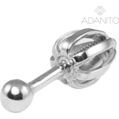 ADANITO BRZ5013S-1 - Zlatá náušnice pecka kusovka z bieleho zlata 0.32 g