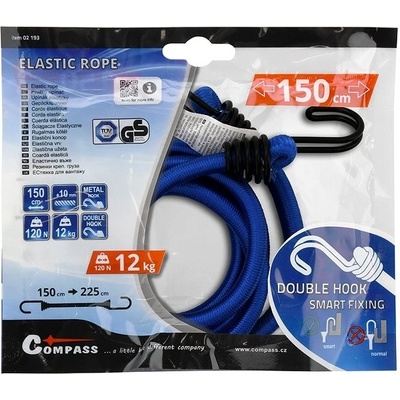 Compass Upínač pružný DOUBLE HOOK 10mm/150cm TÜV/GS 02193