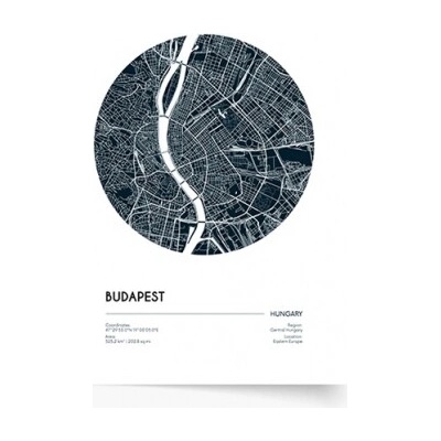 Plagát Maps: Budapest 70x100 - 77432