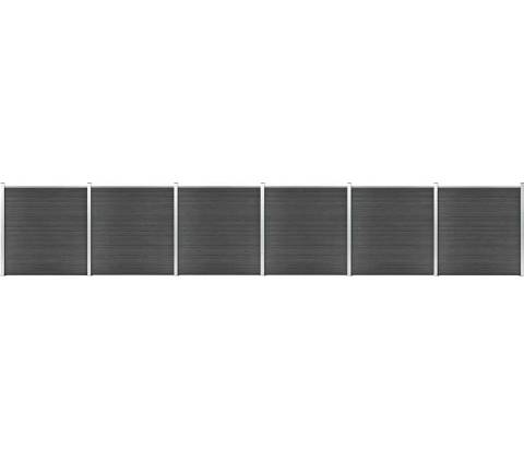 WPC plotová sada, 1045 x 186 cm, černá