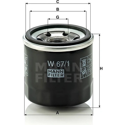 MANN FILTER Olejový filter W 67/1