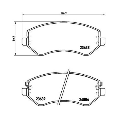 BREMBO Sada brzdových platničiek kotúčovej brzdy P37007