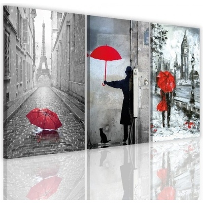 Divio Třídílný obraz na plátně Paříž, vzor 41184 Velikost: 60x120 cm