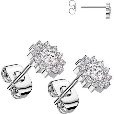 Steel Edge Titanové náušnice so zirkónmi SET23R14