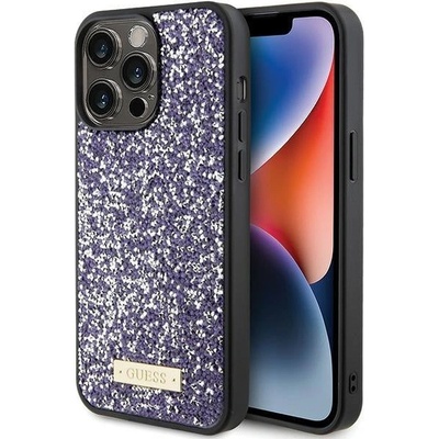 GUESS Кейс Guess Rhinestone Metal Logo за iPhone 15 Pro, розов (3666339153823)