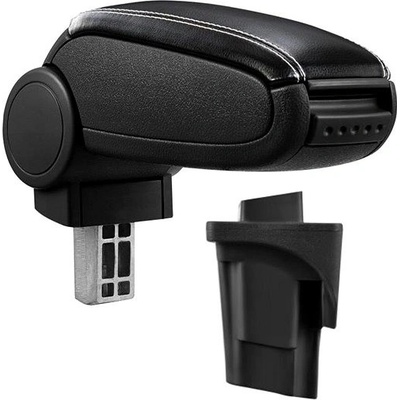 PROTEC Lakťová opierka, Seat Leon II 1P, syntetická koža, čierna, biele prešitie 2005 – 2012