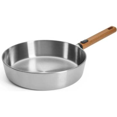 Woll Logic steel, IND, sauté pánev 28 cm, dřevěná odnímatelná rukojeť 1728WLCS