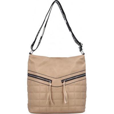 Dámská koženková crossbody taška s výrazným prošíváním Accor meruňková