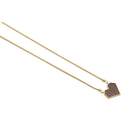 BeWooden Dámska náhrdelník s dreveným detailom aurum heart zlatá JWN37