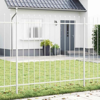 vidaXL Zahradní plot 6 pcs Bílá 10,2 x 1,5 m Práškově lakovaná ocel