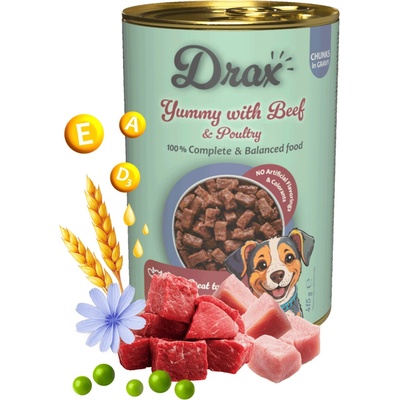 Drax Adult Dog s hovädzím a kuracím 1240 g