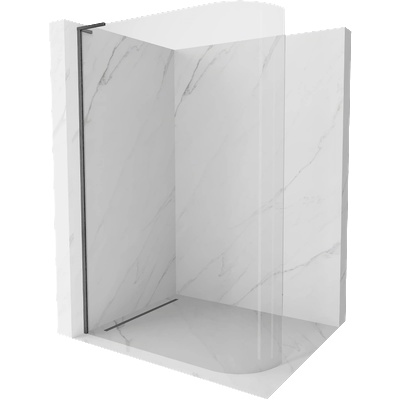 Mexen Kioto-R L заоблена преградна стена за душ Walk-in 100 x 200 см, прозрачна, четка сивокафяв пушечен - 800-100-103-66-06 (800-100-103-66-06)