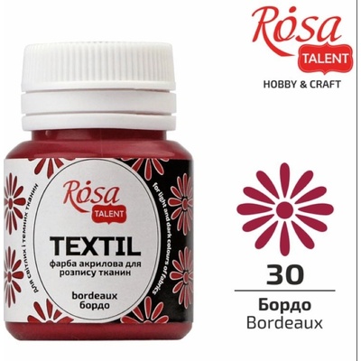 Rosa Talent farba na textil 20 ml 30 bordeaux