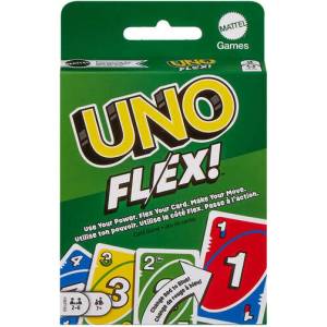Mattel Карти UNO Flex - Сгъваеми карти - на английски език (UNO Flex Card Game - With Folding Cards) (JO_GR0670)