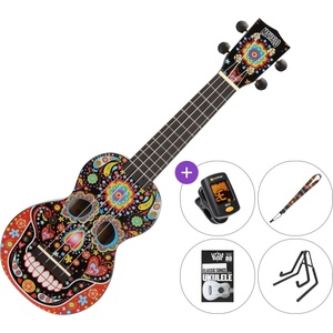 Mahalo MA1SK BK Premium SET Skull Black Сопрано укулеле (MA1SK-BK-PREMIUM-SET)