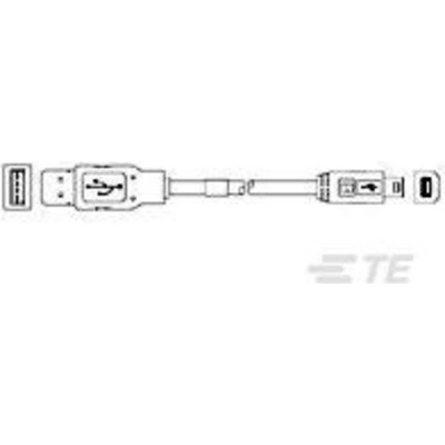 TE Connectivity 1487596-3 USB -A zástrčka USB-B zásuvka 1,8m